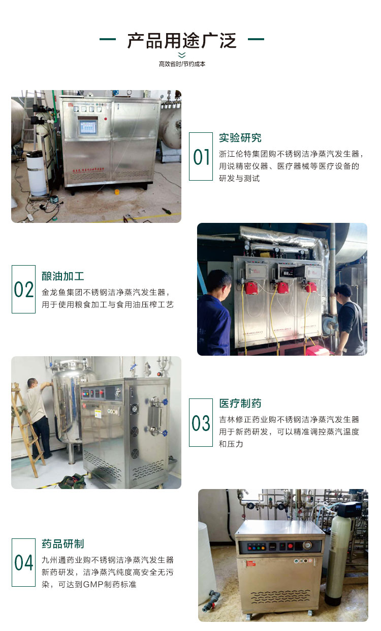 不锈钢洁净蒸汽发生器产品用途